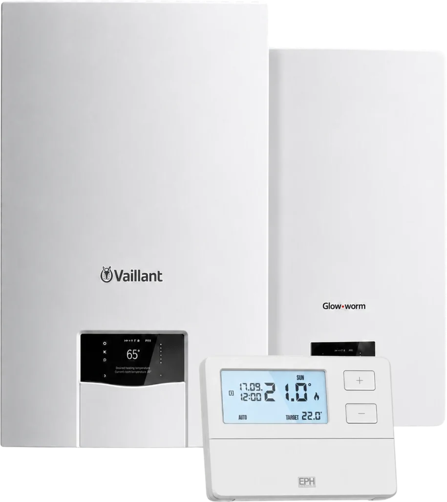 Vaillant and Glow worm boilers with a wireless thermostat